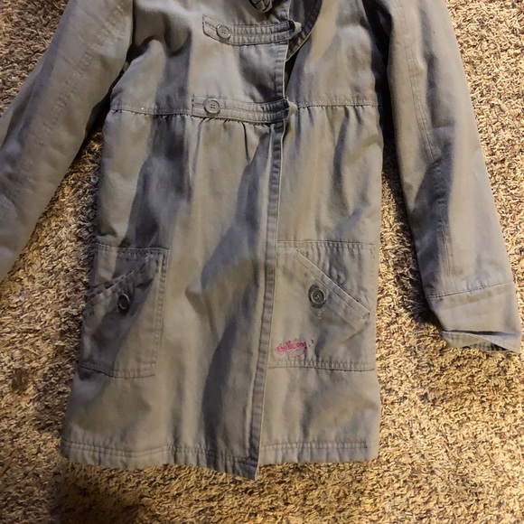 Billabong Grey Trench Coat | juniors size L - Picture 2 of 5